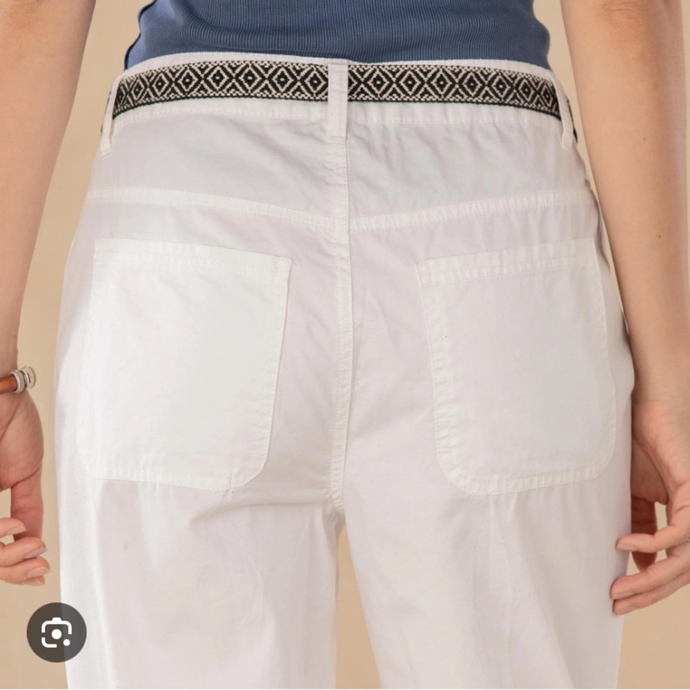 Sundance White Track Pants with Black Belt - Picture 13 of 14